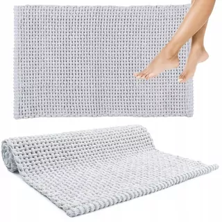 Kúpeľňová predložka Mäkká umývateľná savá bavlnená podložka 40x60 cm sivá